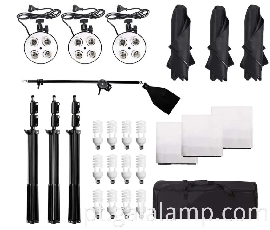 Kit de iluminação profissional de 50x70cm de 50x70cm com lâmpadas E27